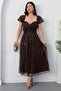 Strpalez Collar Beaded Midi Dress Ecr5826 - 4