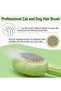 Pet Grooming Brush with One-Click Cleaning,140° Curved Pins for Long & Short Hair - 2