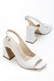 Emily Women's White Skin Special Design Heel Classic Heeled Shoes - 2