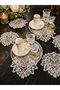 Çinar Model Decorative Guipure Lace Coffee Cocktail Presentation Napkin 6 Pieces