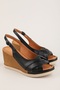 Genuine Leather Padded Heeled Casual Sandals Pkr.502 Black - 2