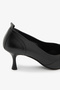 Black Genuine Leather Low Heel Shoes Stiletto - 7