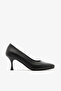 Black Genuine Leather Thin Heeled Stiletto - 5