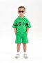 Boy's Laci'El Paris Sleeve Logo Detailed Bottom-Top Suit Green