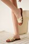 Beige Genuine Leather Slippers Tr31My68C - 5