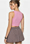 Women's Brown Pink Corded Camisole Double Blouse 60201022 - 7