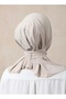 Women's Hijab with Snap Fasteners, Ready-To-Wear Turban Scarf Shawl, Cream - 2