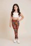 Girls' Colorful Patterned High-Waisted Sports Leggings – Stretchy Fabric, Suitable for Daily & Activity Use