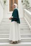 Single Button Cashmere Poncho 0018 - Emerald Green - 3