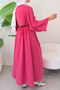 Flared Skirt Linen Set 31287 - Fuchsia - 5
