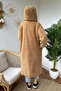 2183 Hooded Long Plush Cap - Camel - 3