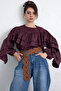 Volan Detail Blouse 0087 - Mürdüm - 4