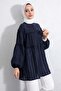 Layered Ruched Shirt Y0098 - Dark Blue - 2