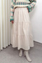 Parachute Fabric Layered Skirt 0052 - Beige - 3