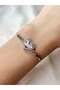 Women's Silver Color Nested Stone Heart Bracelet