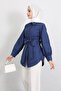 Cross Belted Shirt Y0105 - Indigo - 3