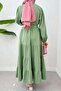 Hakim Collar Hijab Dress 2268 - Light Green - 5