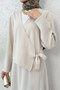 Side Tie Skirt Suit 2303 - Stone Color - 2