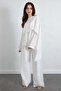 Asymmetrical Cut Scarf Suit 266009 - White - 2