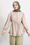 Collared Ribbed Shirt Y0109 - Stone Color - 3