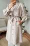 2180 Bolero Detailed Trench Coat - Stone Color - 3