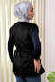 Belted Fur Vest 2910 - Black - 4