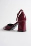 Burgundy Patent Leather Women's Heeled Shoes Tr08Ms11H - 7