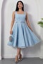 Square Neck Sequined Lace Dress with Gloplu Bal165 - 5