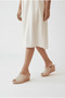 Women's Espadrille Slippers – Linen Fabric, Wedge Heel, Summer - 2