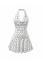 Oysho Fabric Degaje Collar Polka Dot Mini Dress - 3