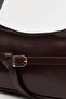 Acı Kahve D60 Buckle Detailed Zippered Minimal Design Modern Style Daily Women's Shoulder and Baguette Bag - 3