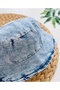 Unisex Denim Overalls with Kangaroo Pocket Hat and T-Shirt 3-Piece Set - 5