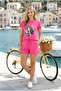 Unisex 2 Thread Butterfly Lady Printed T-Shirt Shorts Set