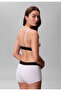 Women's Cotton Non-Padded White Bustier with Logo Label and Elastic Waistband - 4