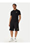 Men's Regular Fit Logo Patterned Cotton Short Sleeve Black Polo Neck T-Shirt - 2