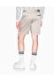 Men's Button Closure Regular Waist Short Length Pocket Detail Beige Shorts - 2
