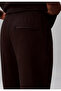 Men's Regular Fit Logo Printed Black Sweatpants with Elastic Waist and Cuffs - 3