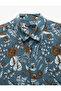 Short Sleeve Regular Fit Viscose Floral Shirt - 5