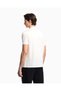 Men's Regular Cut Textured Logo Detailed Round Neck Cotton Short Sleeve White T-Shirt - 4