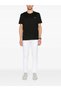 Men's Regular Fit Ribbed Collar Metallic Logo Detailed Cotton Short Sleeve Black T-Shirt - 2