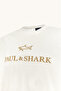 Men's Regular Fit Round Collar Logo Embroidered Cotton Short Sleeve White-Gold T-Shirt - 3