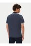 Men's Monogram Mk Logo Detailed Short Sleeve Navy Blue Polo Collar T-Shirt - 4