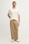 Men's Short Sleeve Crew Neck Relaxed Fit Cream T-Shirt - 3
