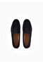 Men's Suede Leather Laceless Casual Black Shoes - 3