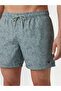 Men's All Logo Patterns Short Length Normal Waist Relaxed Fit Turquoise Swim Trunks - 3