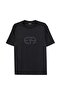 Men's Regular Cut Round Neck Logo Patterned Short Sleeve Navy Blue T-Shirt - 5