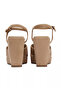 Women's 100% Suede High Heeled Beige Sandals - 5