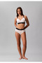 Women's Cotton Elastic Logo Patterned Waistband White Bustier - 2