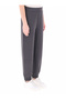 Women's Modal Blend Gray Sweatpants with Elastic Waist and Cuffs and Stone Embellishment Detail - 2