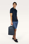 Men's Regular Cut Metallic Logo Label Cotton Short Sleeve Navy Blue Polo Collar T-Shirt - 2